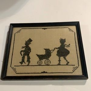 Antique framed embroidery